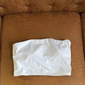 White Strapless Bandeau Top